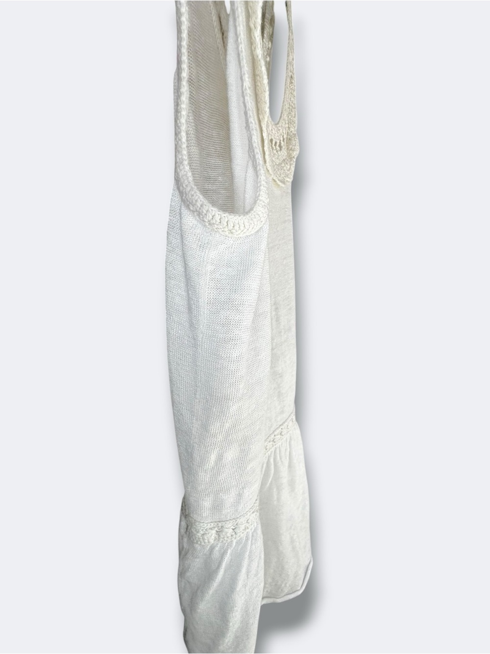Banana Republic 100% Linen Crochet Knit Lace Peplum Tank Top Size M SUM11 - Picture 12 of 16